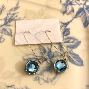 My handmade earrings with silver tone nickel free wires and blue stones